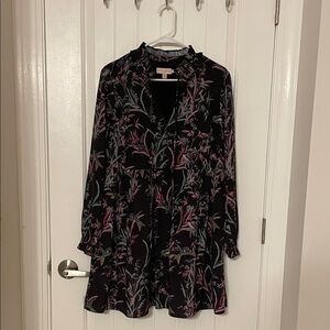 Ted Baker Black Floral Long Sleeve Dress